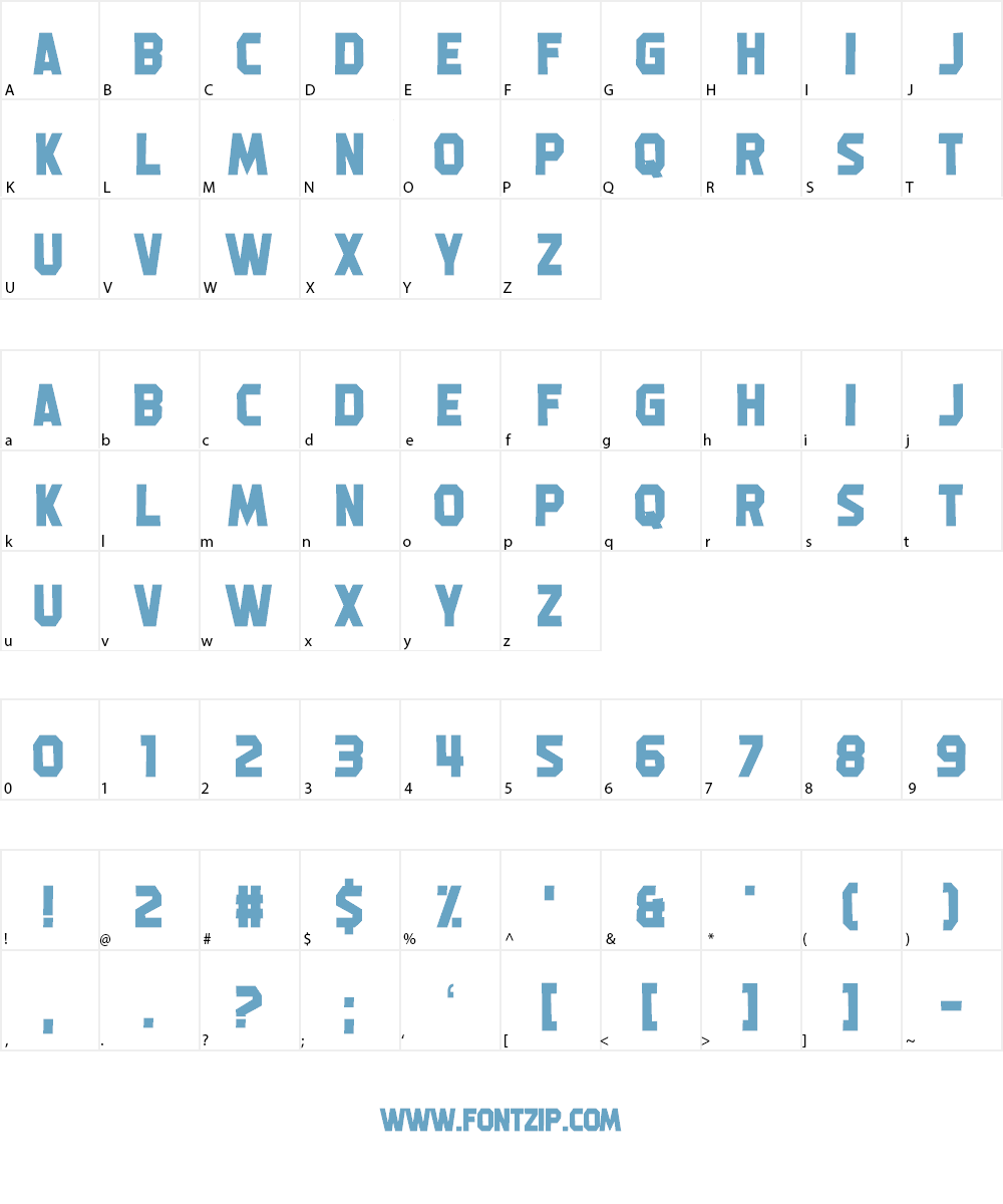 Machine Gunk Font Character